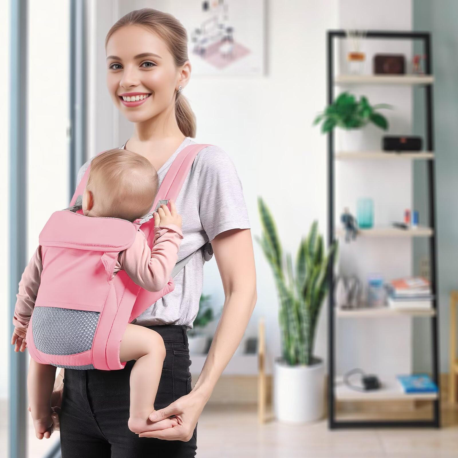 Shiaon pink carrier highlights soft shoulder straps for comfortable wear