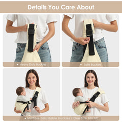 Shiaon sling with adjustable front and back straps for a custom fit.