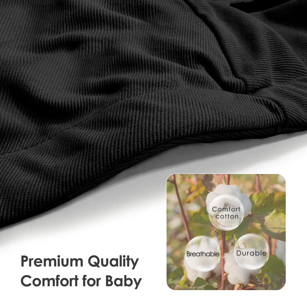 Shiaon sling shows back support for baby and caregiver comfort.