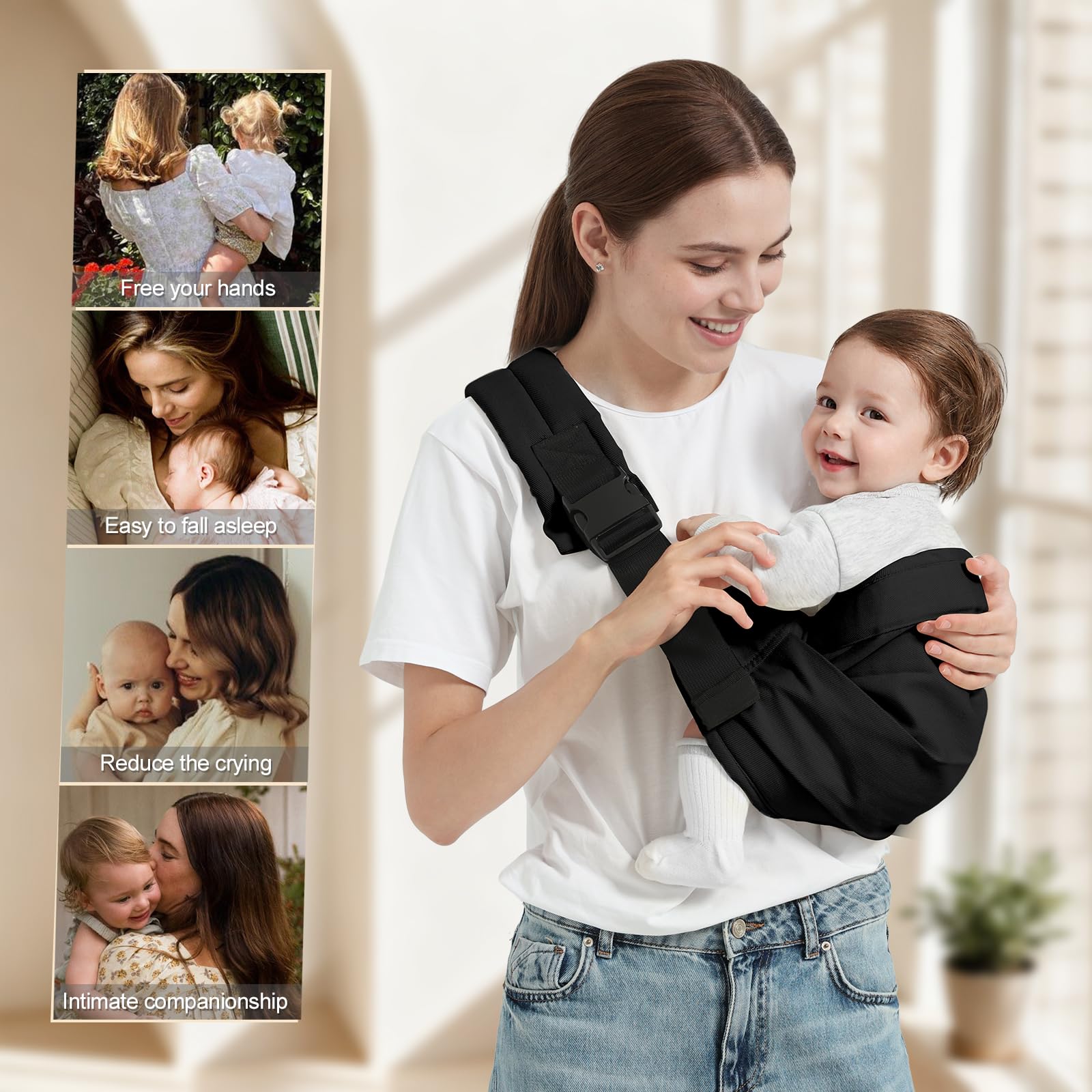 Shiaon Baby Sling Carrier ideal for outdoor travel and daily errands.