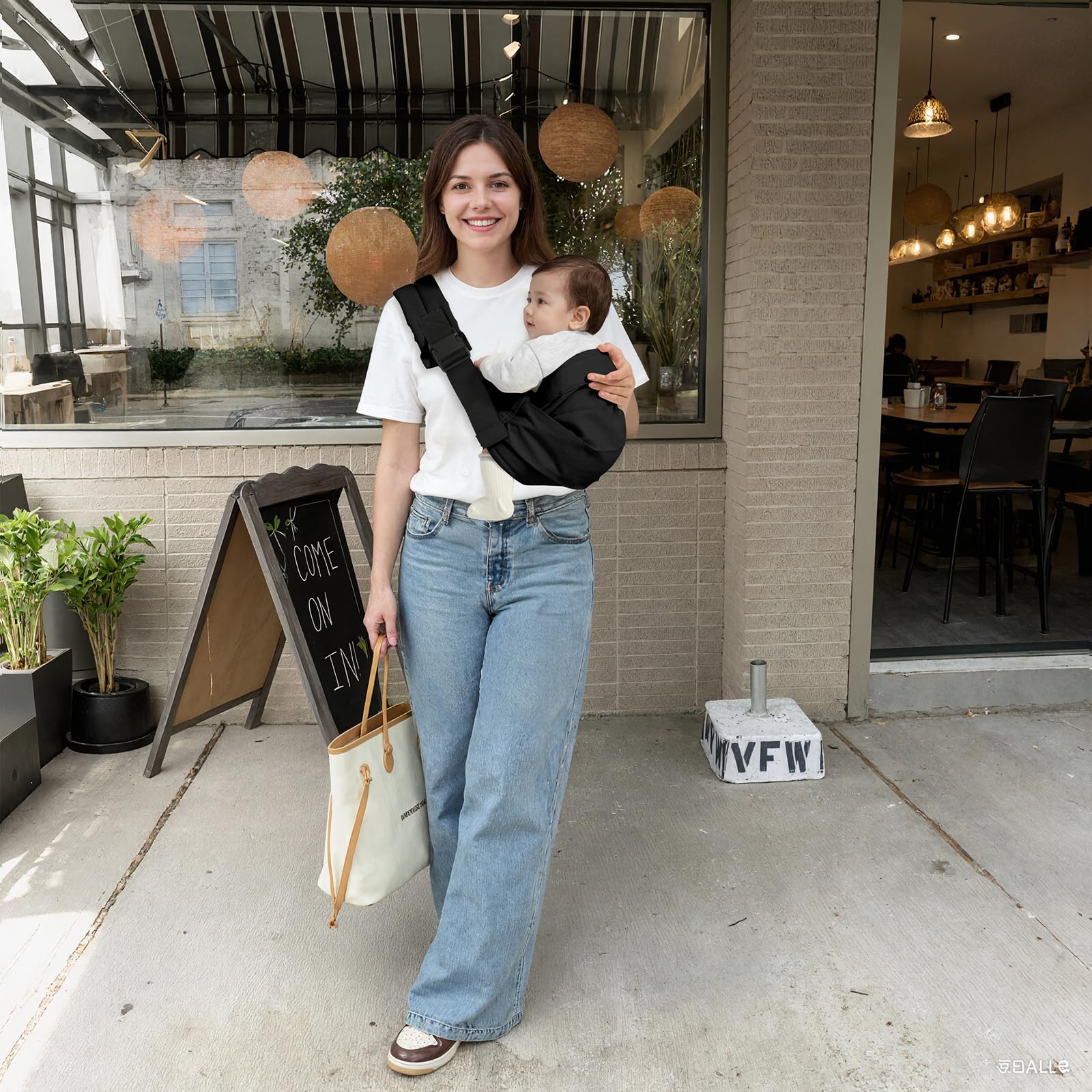 Shiaon Baby Sling Carrier durable, portable, and easy to roll up for storage.