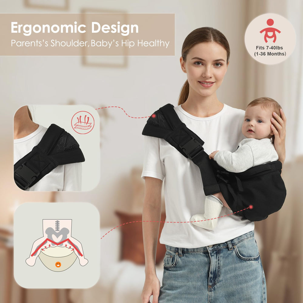 Shiaon sling wide shoulder straps reduce neck strain for longer carries.