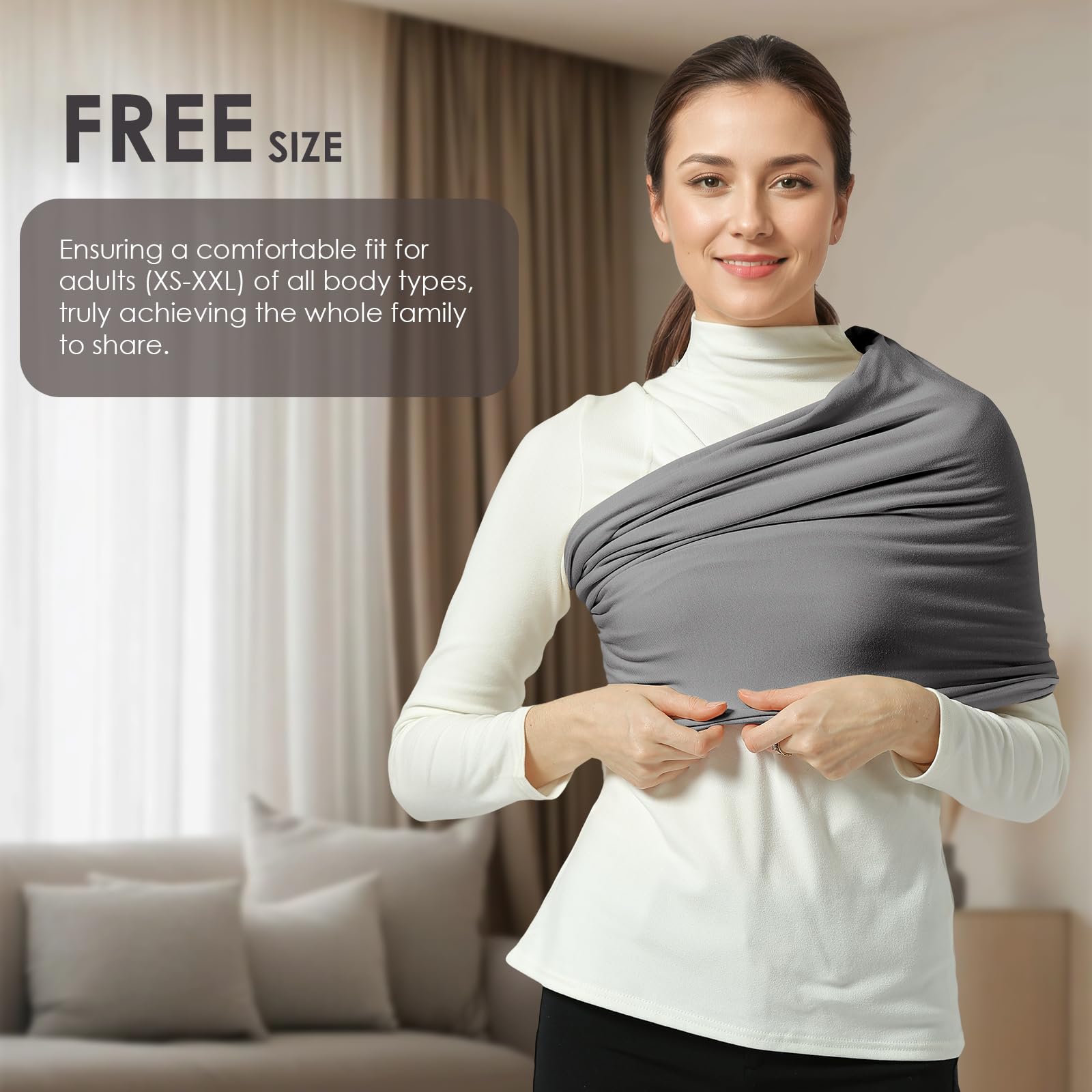 Shiaon baby wrap adjustable fit fits different body types