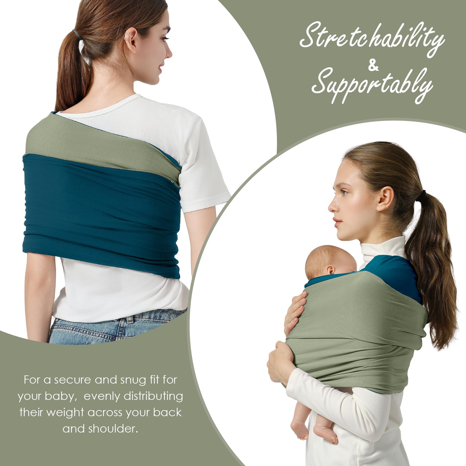 Shiaon wrap size grows with baby up to 35 lbs.