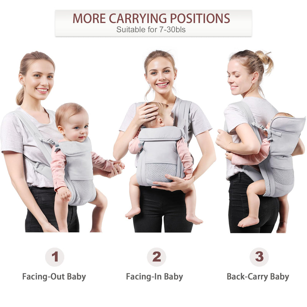 Shiaon breathable cotton-mesh fabric keeps baby cool and parent comfortable.