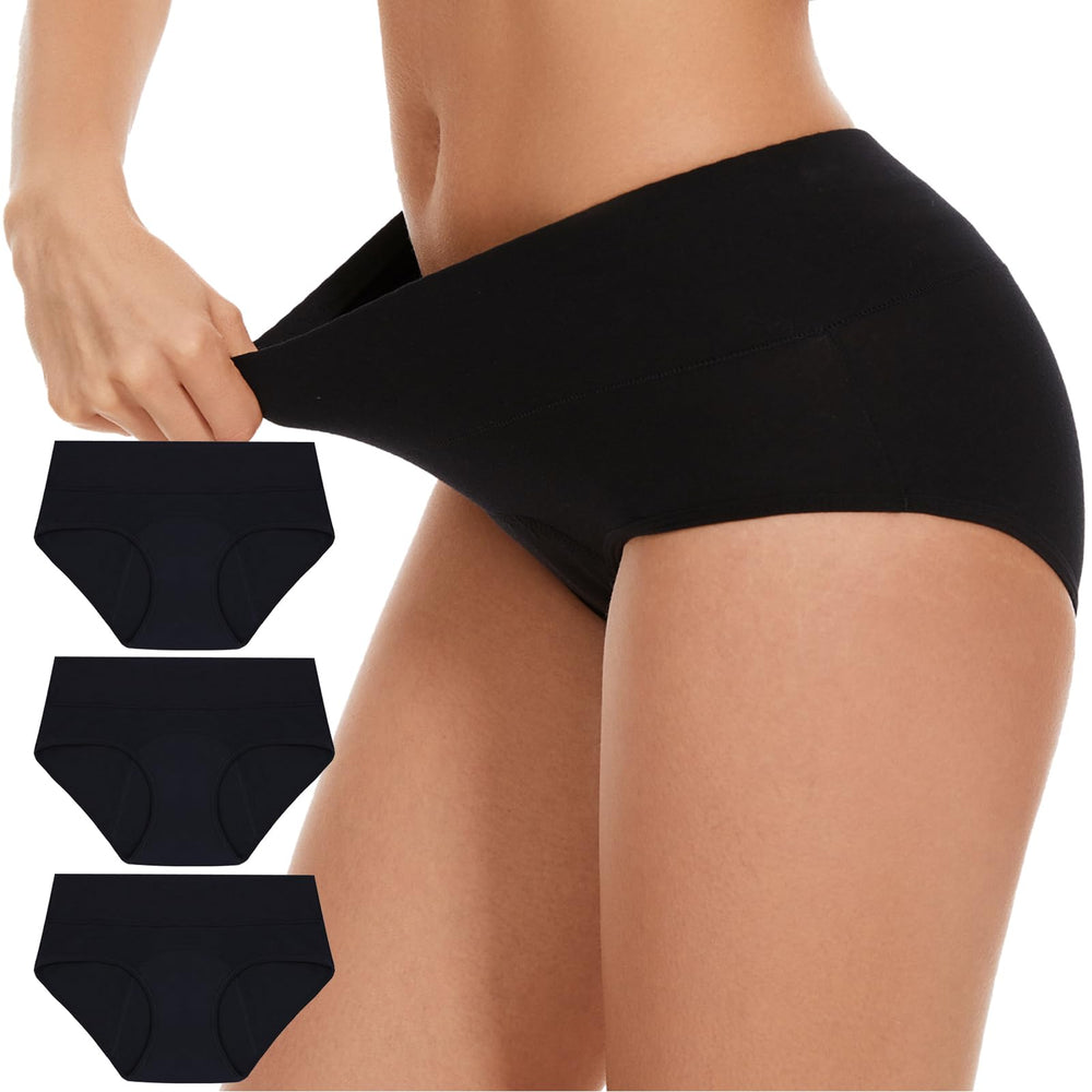 ShieldEase black washable underwear front view showing discreet daily protection