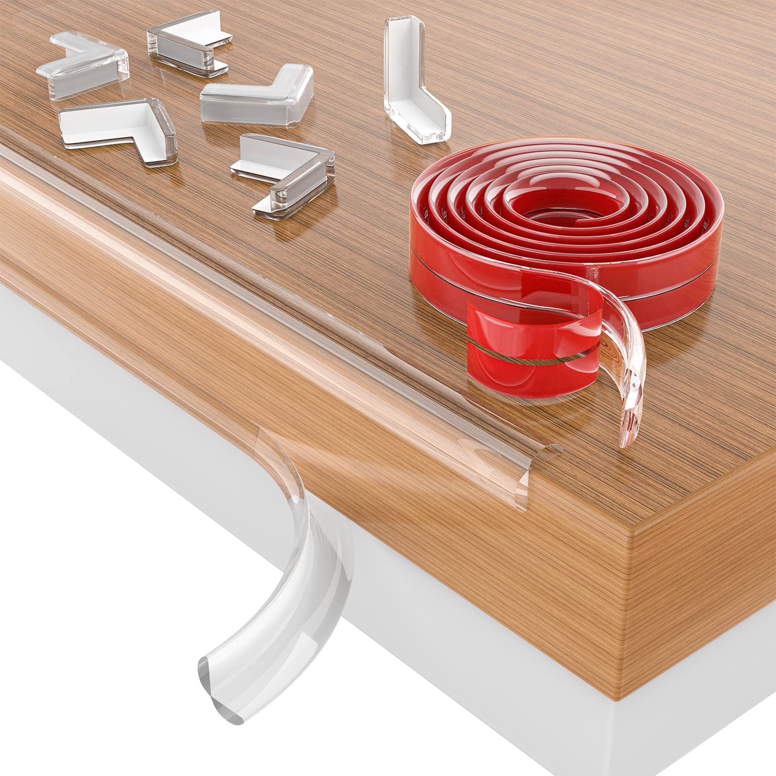 SHIISEWE Clear Corner Protector 20ft with strong adhesive for safe corner protection on furniture.
