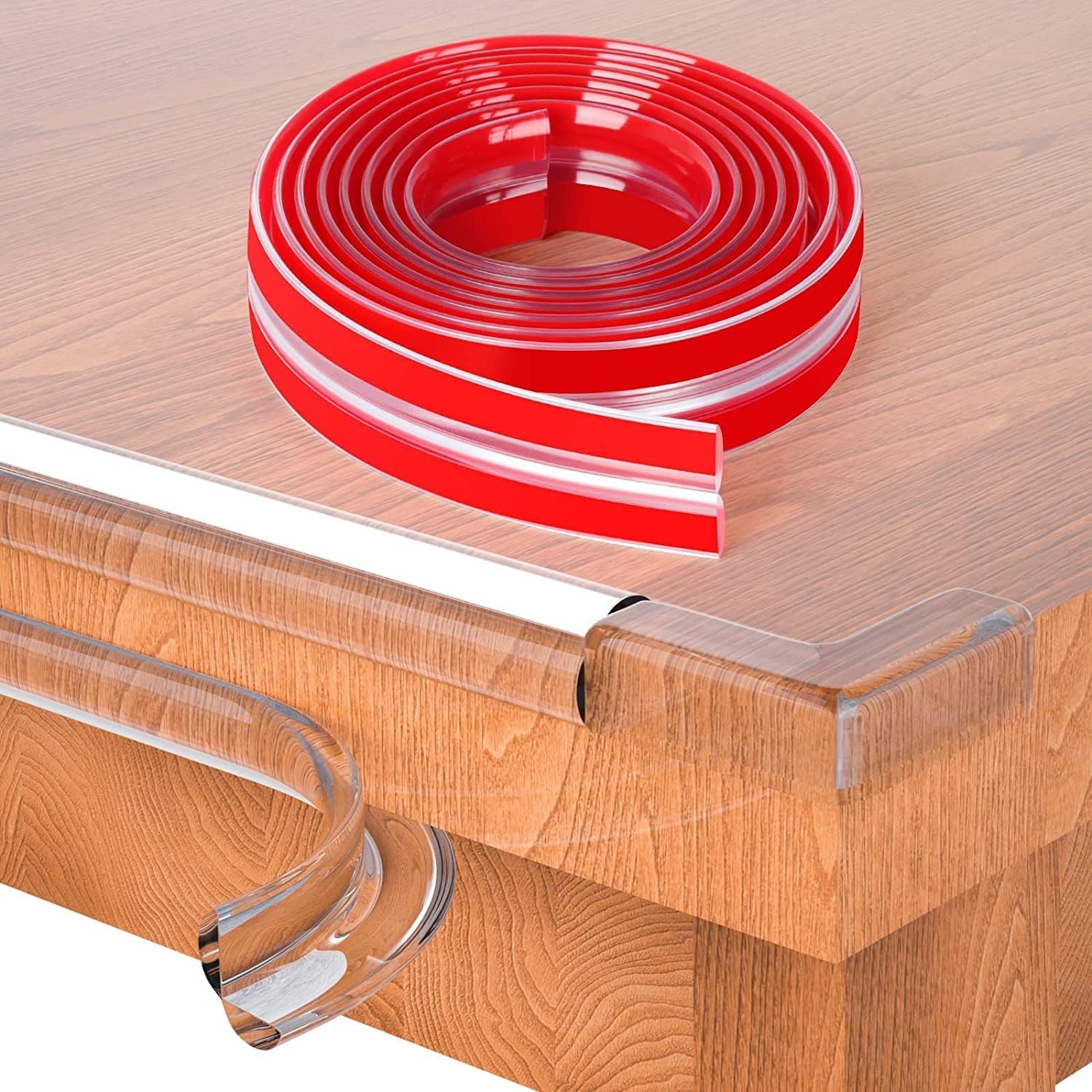SHIISEWE corner protectors on a table edge to prevent bumps and injuries