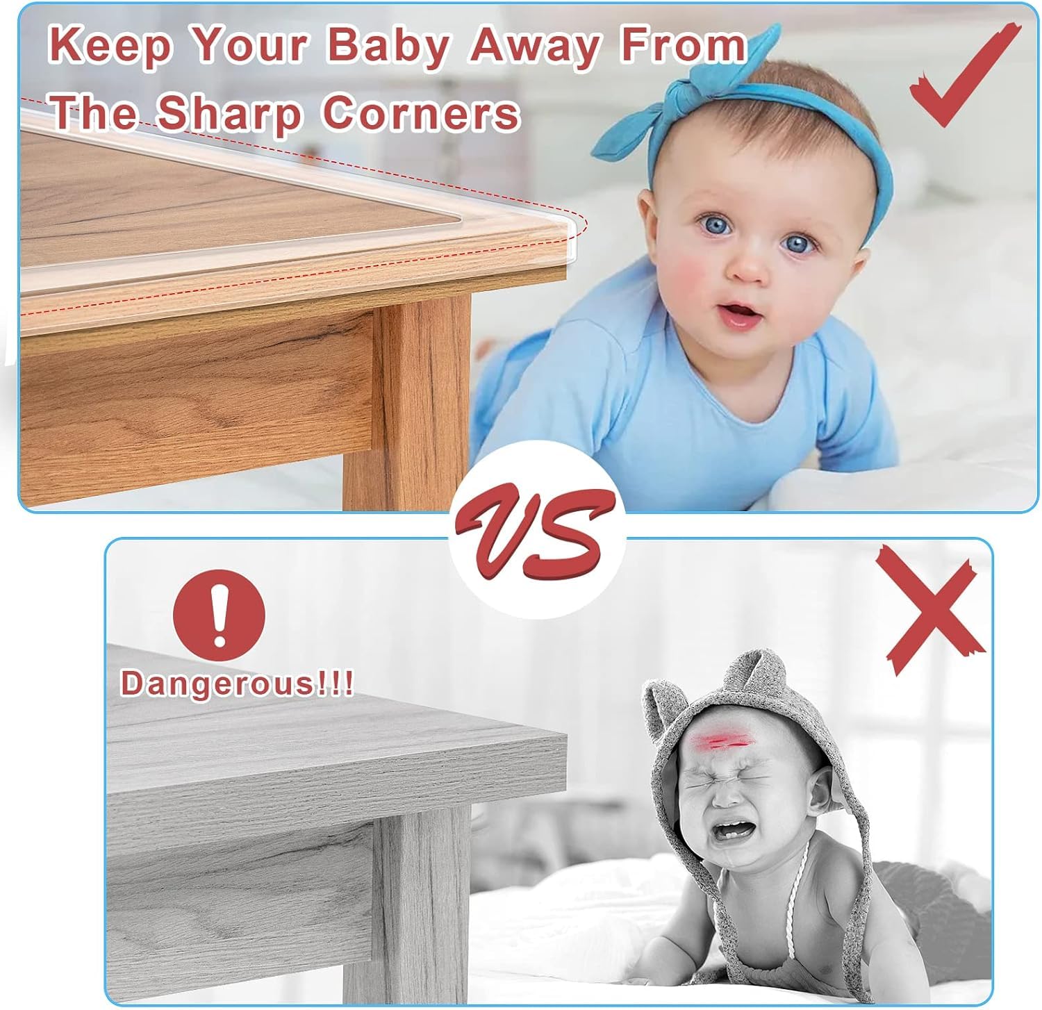 SHIISEWE clear corner guard blends with furniture color while offering protection