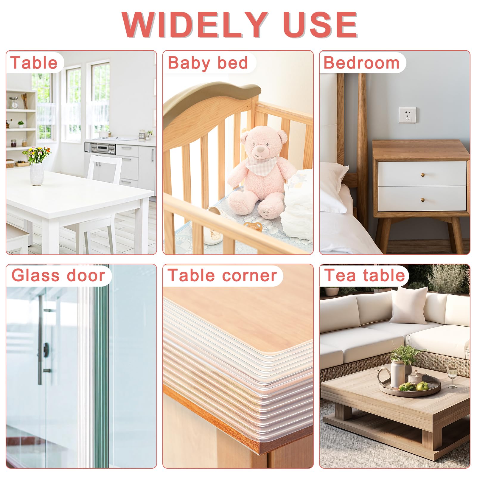 SHIISEWE soft-edge protector with safety-edge design for small children