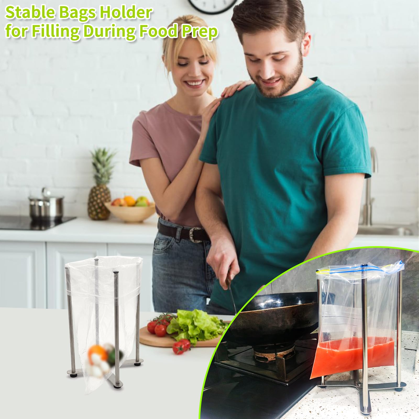 SHILFID kitchen-holder-helper keeps small bags open for easy filling
