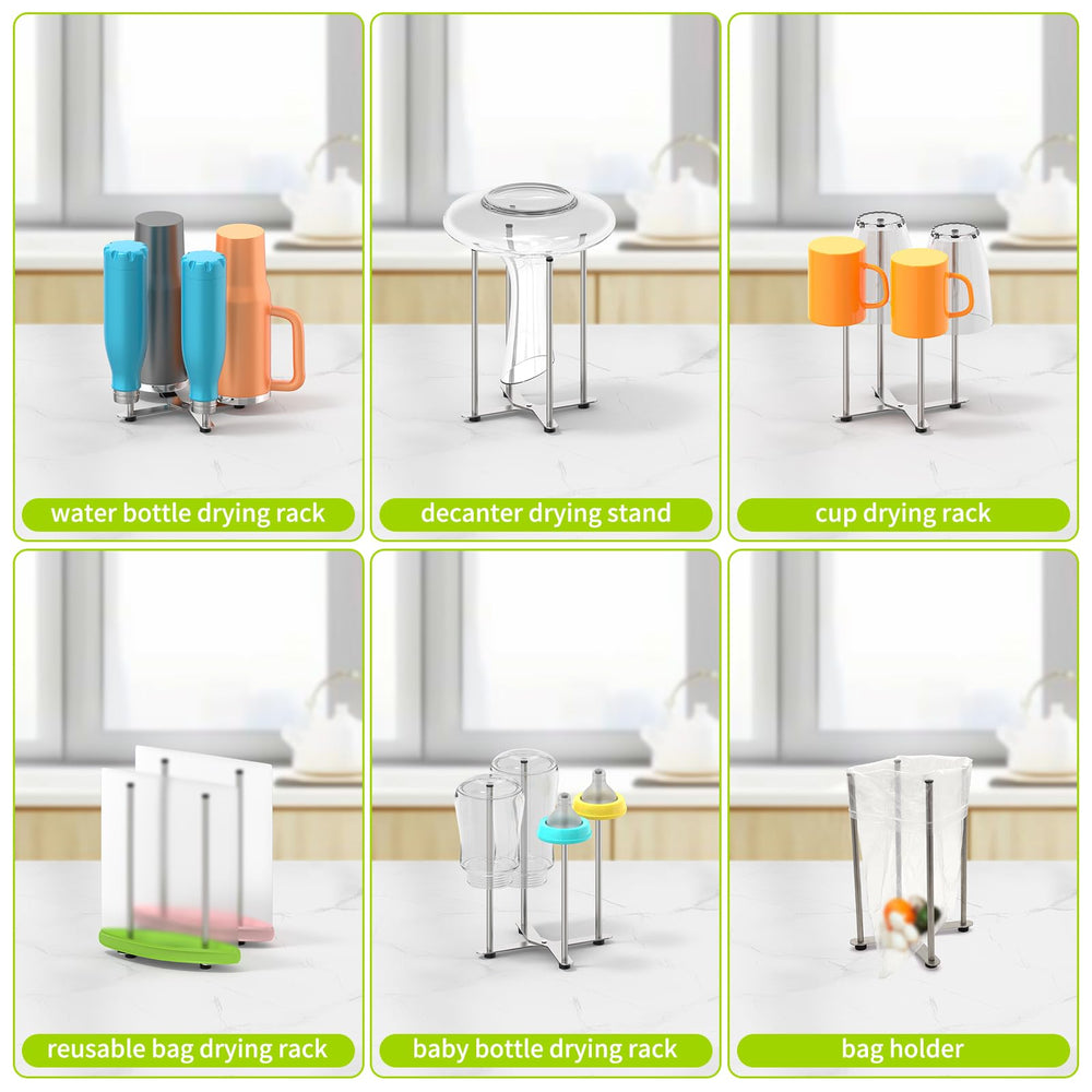 SHILFID wine-decanter-holder-stand provides stable drying on a sturdy stainless frame