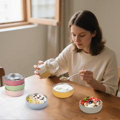 ShineMe dishwasher-safe bowls enable quick cleanup after meals.