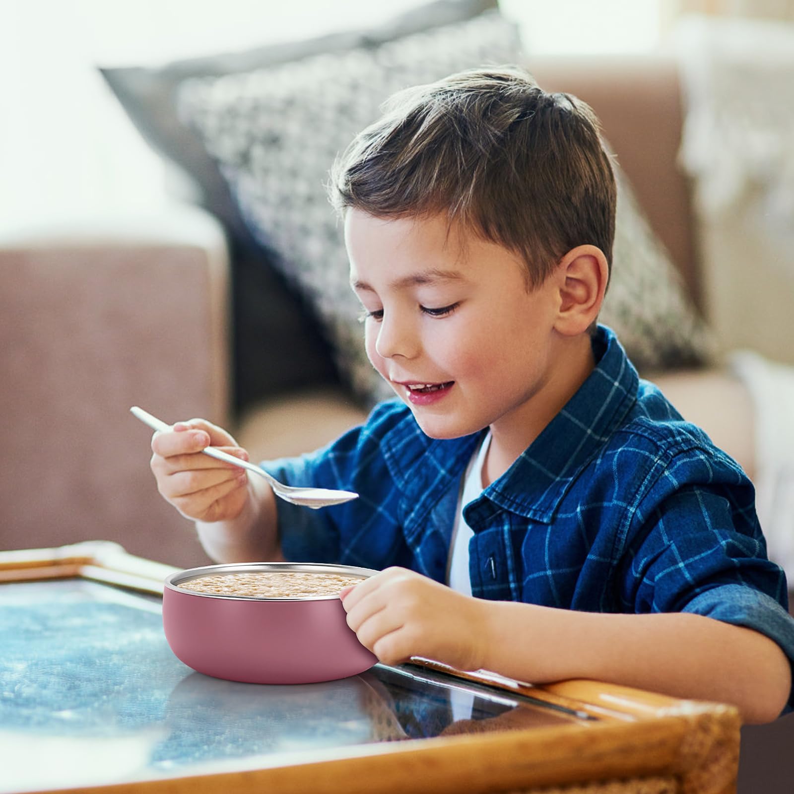 ShineMe unbreakable bowl design pictured on a kitchen counter for busy families.