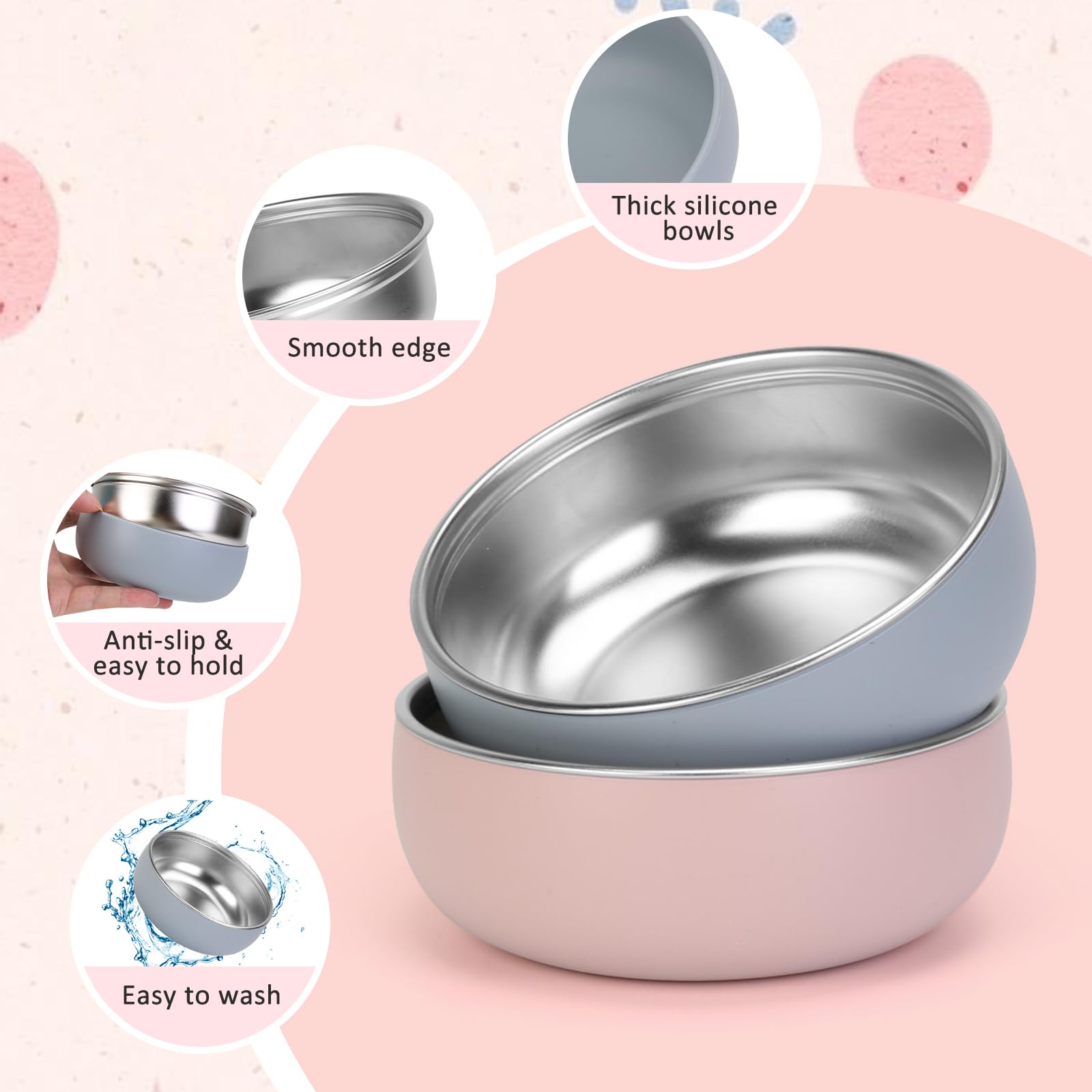 ShineMe kid bowls shown ready for dishwasher cleaning