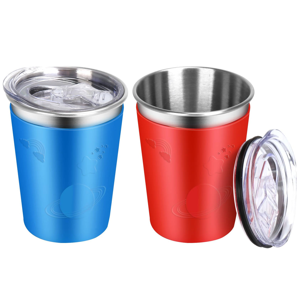 ShineMe space-character sleeves kids cup 2-pack for easy ID and play