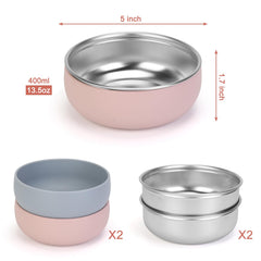 ShineMe durable stainless steel bowl designed for kids in a child-friendly form