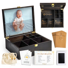 Shinlar baby keepsake box with wooden lid display showcases precious memories