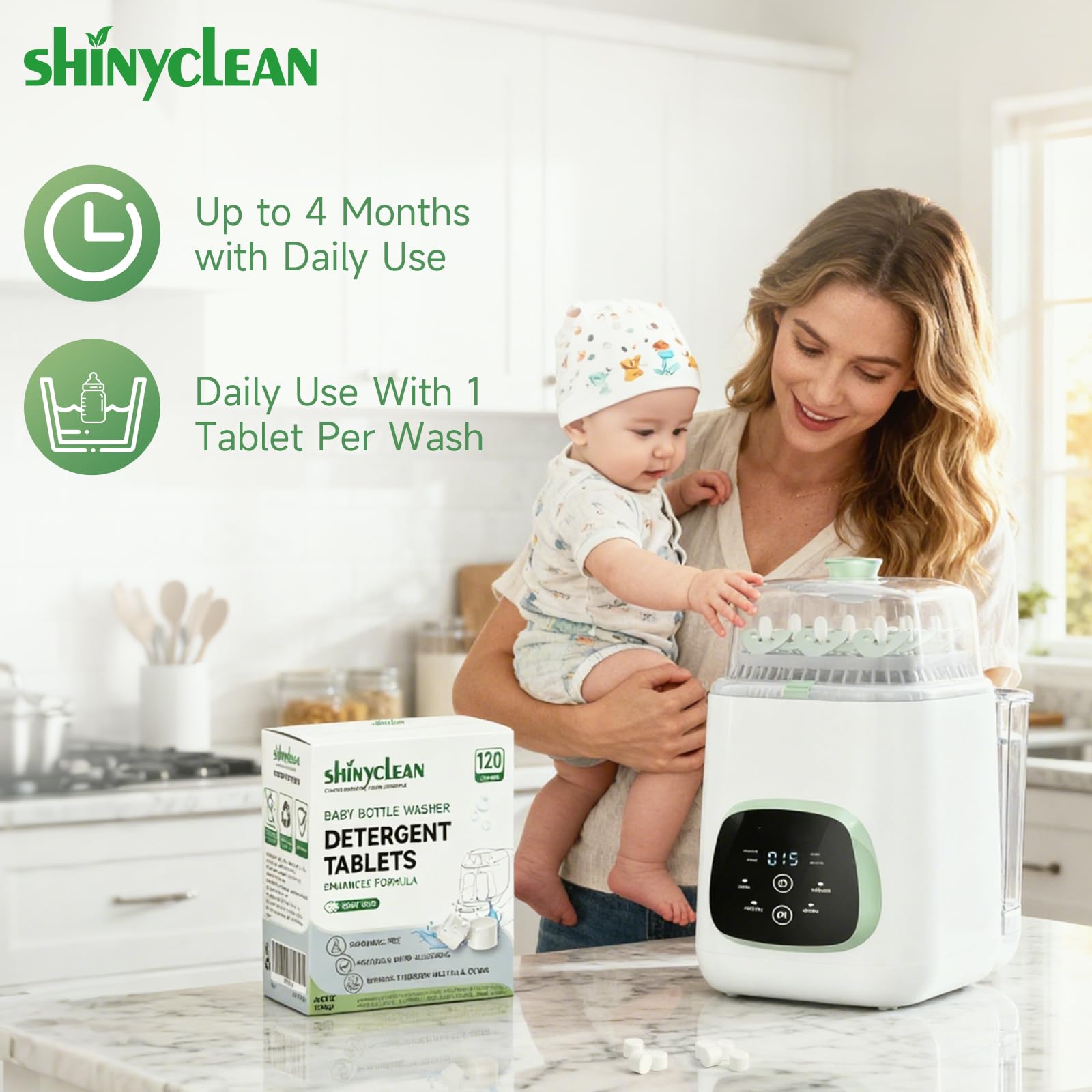 Shinyclean milk residue removal action demonstrates deep cleaning power