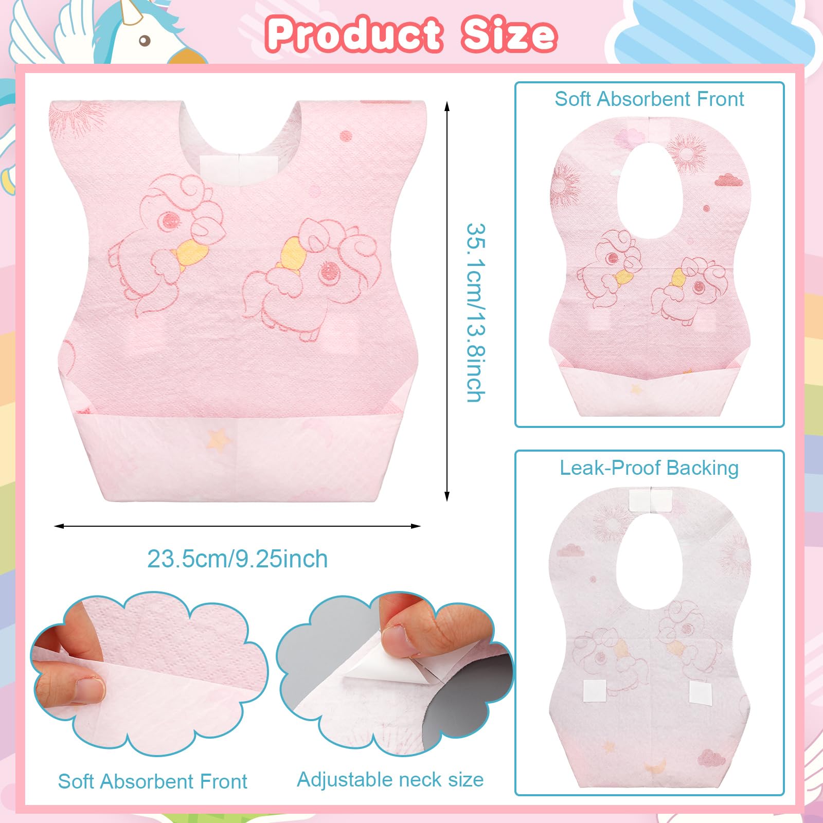 Shinymoon adjustable-neck bibs fit growing babies securely and comfortably