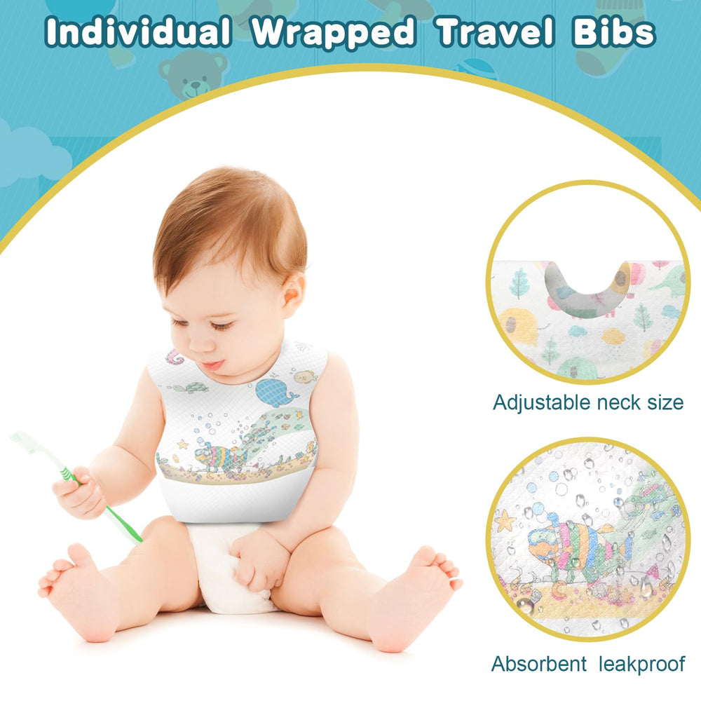 Shinymoon adjustable neck openings keep bib secure during meals.