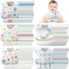 Shinymoon disposable baby bibs travel pack: convenient, mess-free meals on the go.