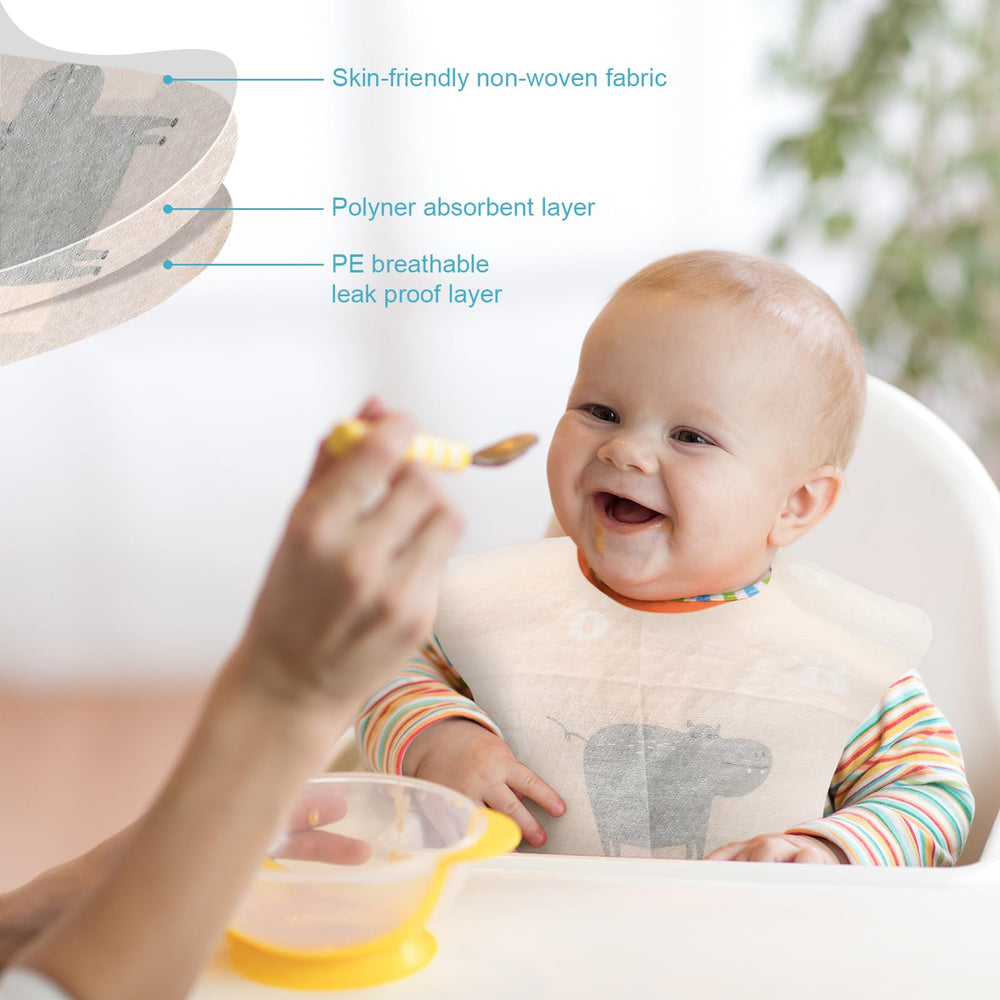 Shinymoon food catcher pocket bib catches crumbs and spills efficiently
