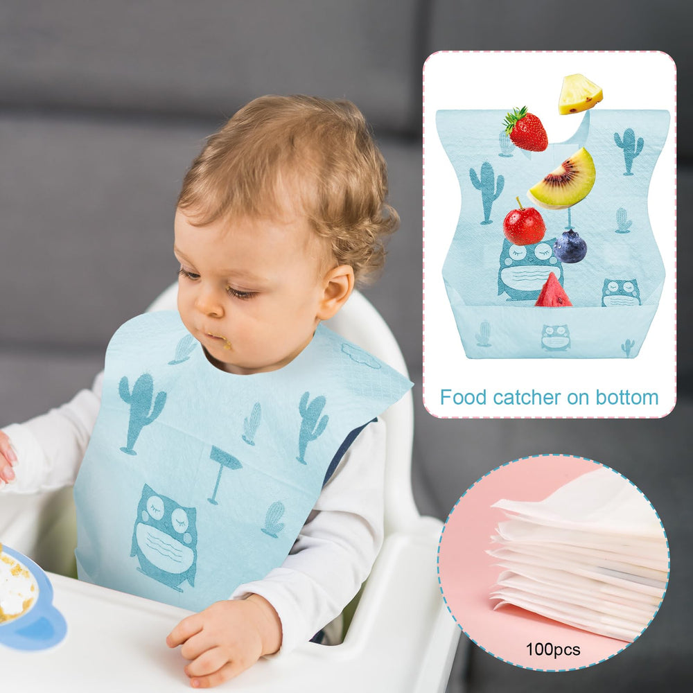 Shinymoon bibs are individually packaged for easy on-the-go use