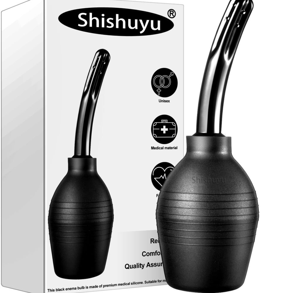 Shishuyu 10oz enema bulb with storage bag for easy travel and discreet use.