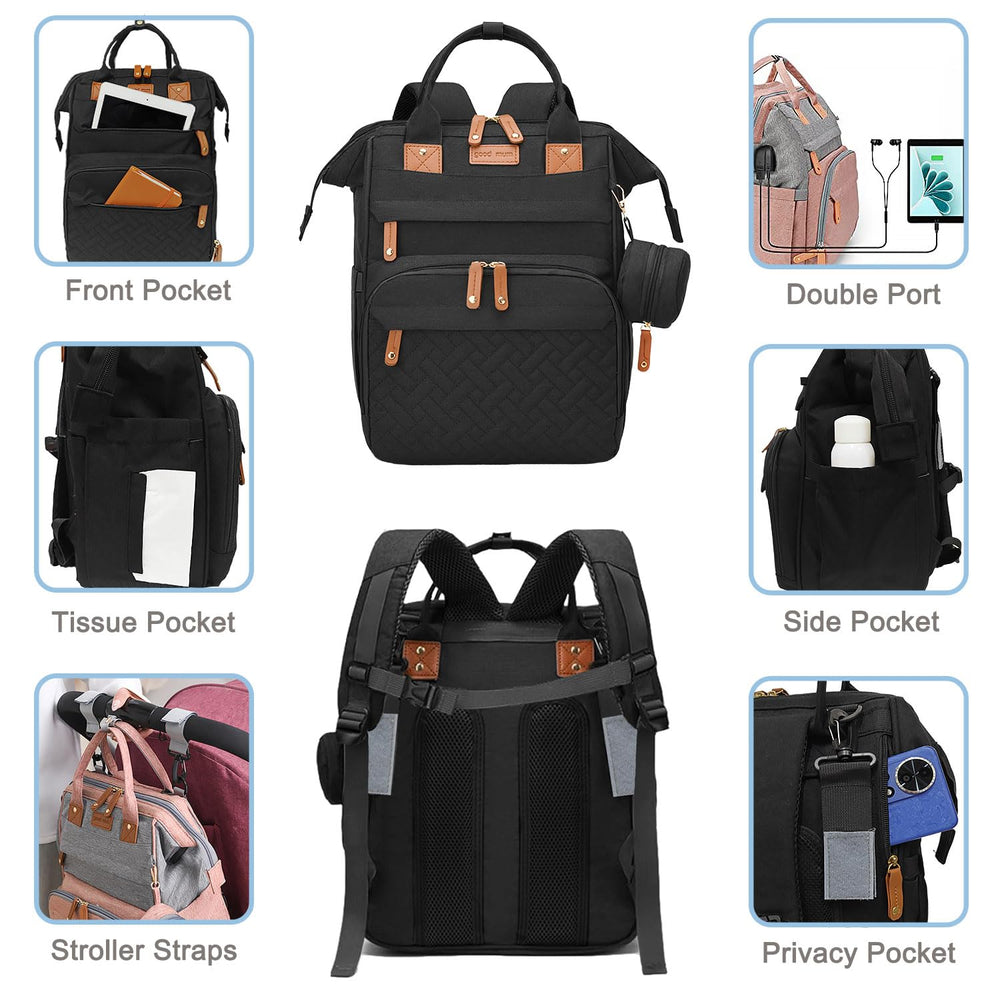 SHITIESHOU 19 pockets organize wipes, toys, and bottles on the go.