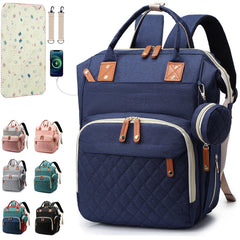SHITIESHOU diaper bag backpack blue with side pocket for quick items during outings