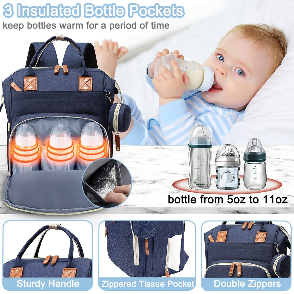 SHITIESHOU blue stroller-strap compatible bag for hands-free strolling