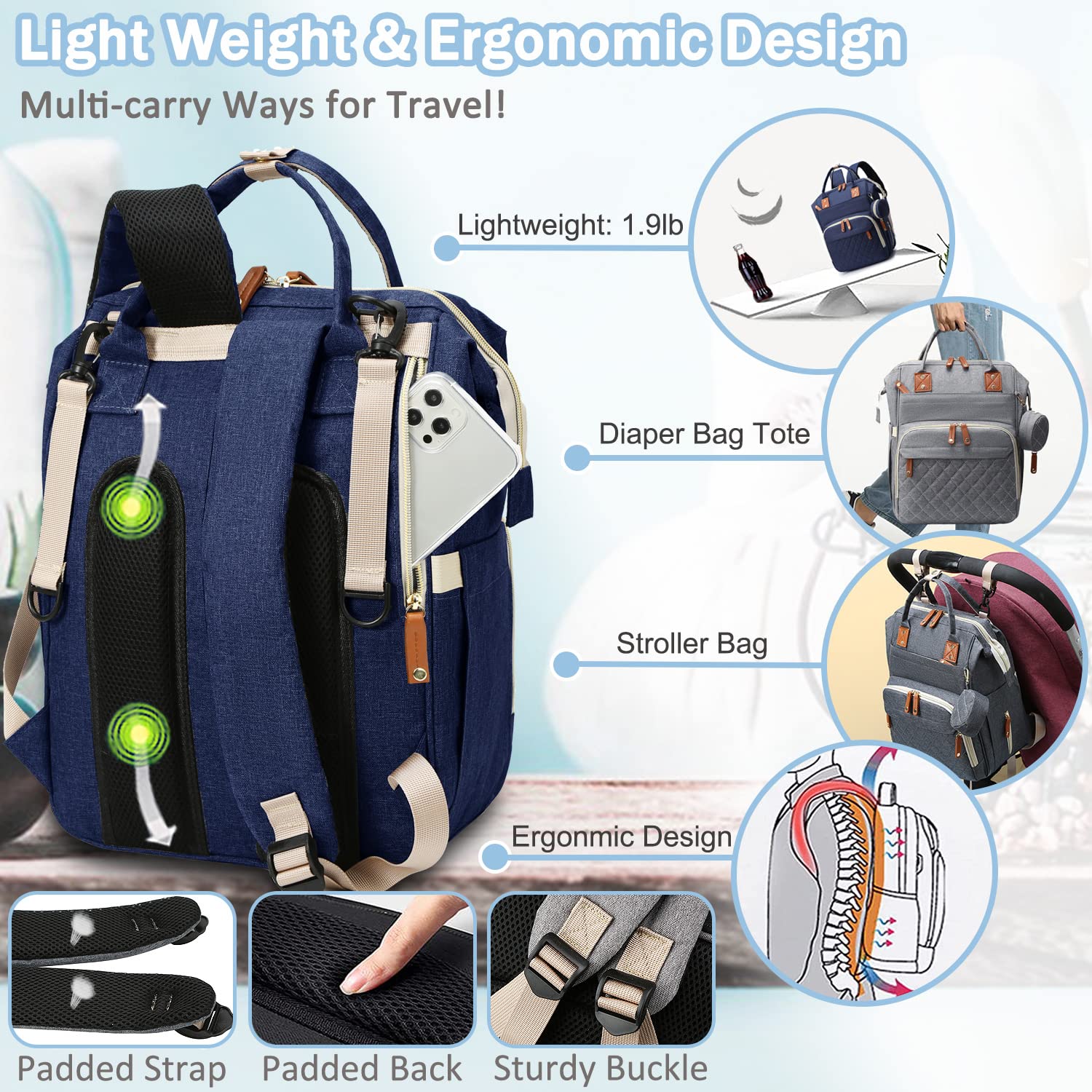 SHITIESHOU blue top-handle design for easy grabbing