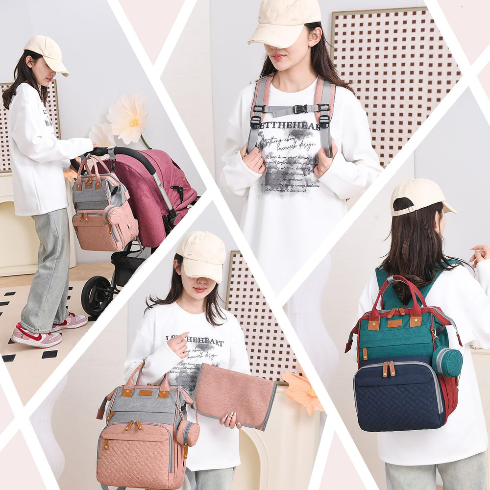 SHITIESHOU diaper bag backpack durable 900D fabric resists wear and tear.