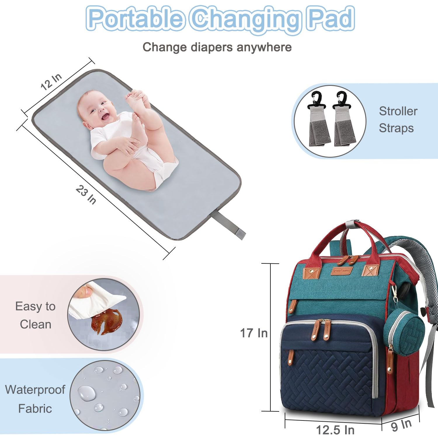SHITIESHOU diaper bag backpack ergonomic back panel reduces strain during long days.