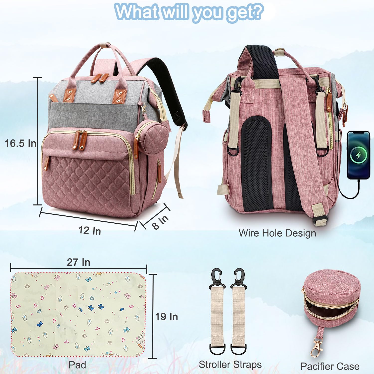 SHITIESHOU diaper bag backpack ergonomic back design reduces wearer strain