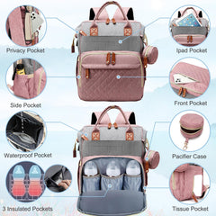 SHITIESHOU diaper bag backpack pacifier case included for quick pacifier access