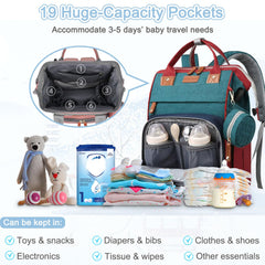 SHITIESHOU diaper bag backpack waterproof-changing-pad supports clean diapering on outings.