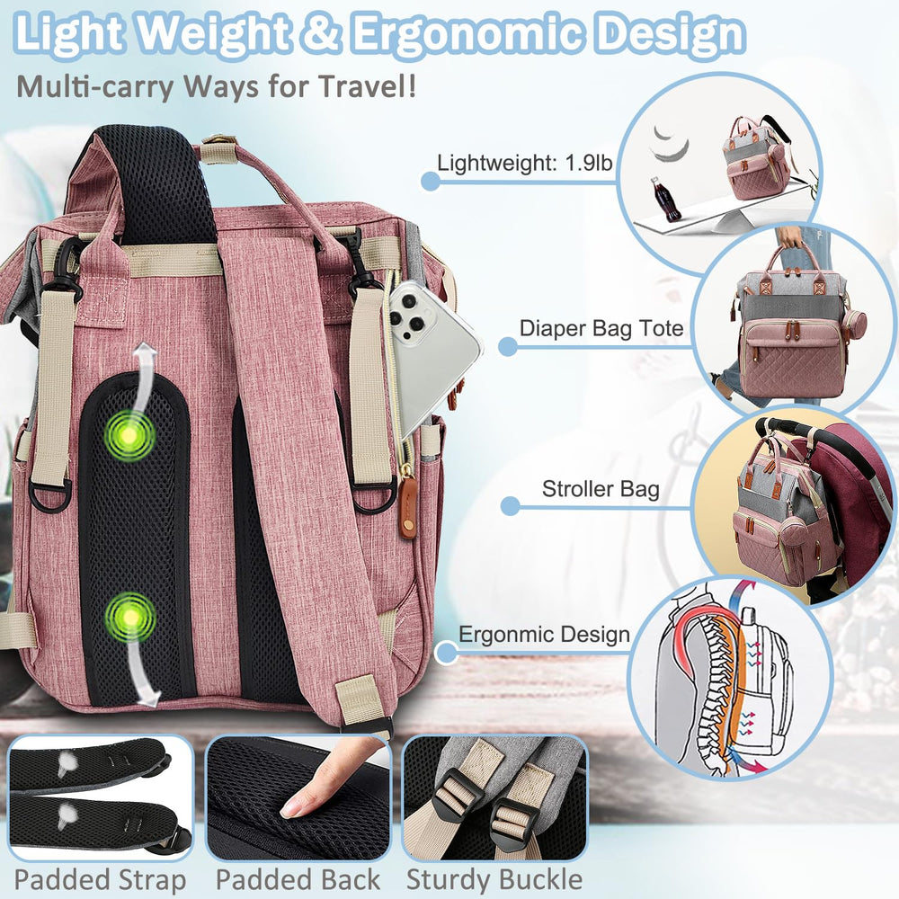 SHITIESHOU diaper bag backpack water-resistant Oxford fabric endures daily use