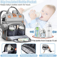 SHITIESHOU diaper bag insulated bottle pocket keeps drinks warm on the go.