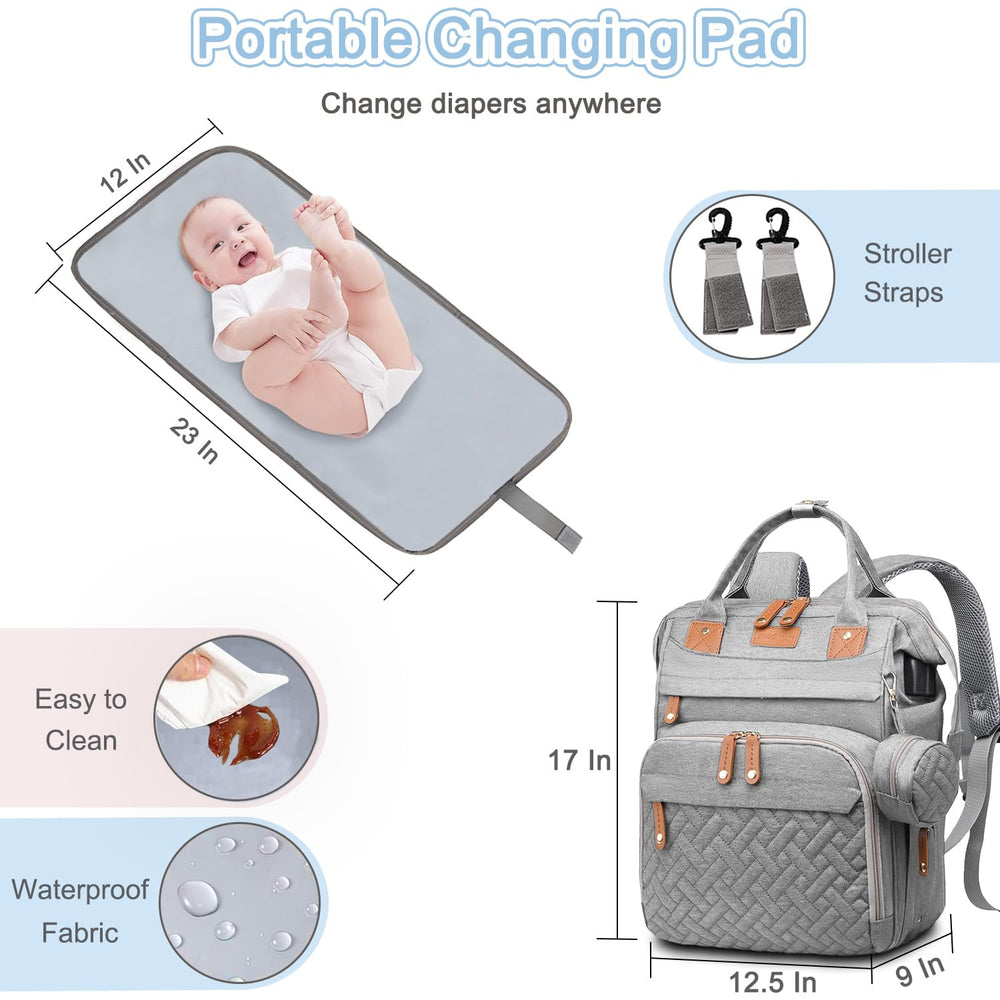 SHITIESHOU diaper bag two-way zip for easy access.
