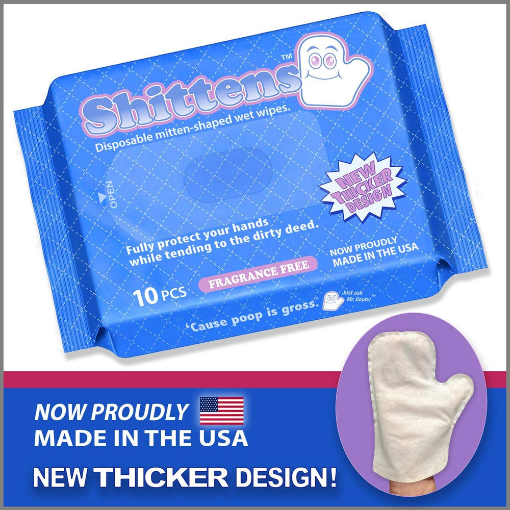 Shittens mitten wipes support tidy disposal after use