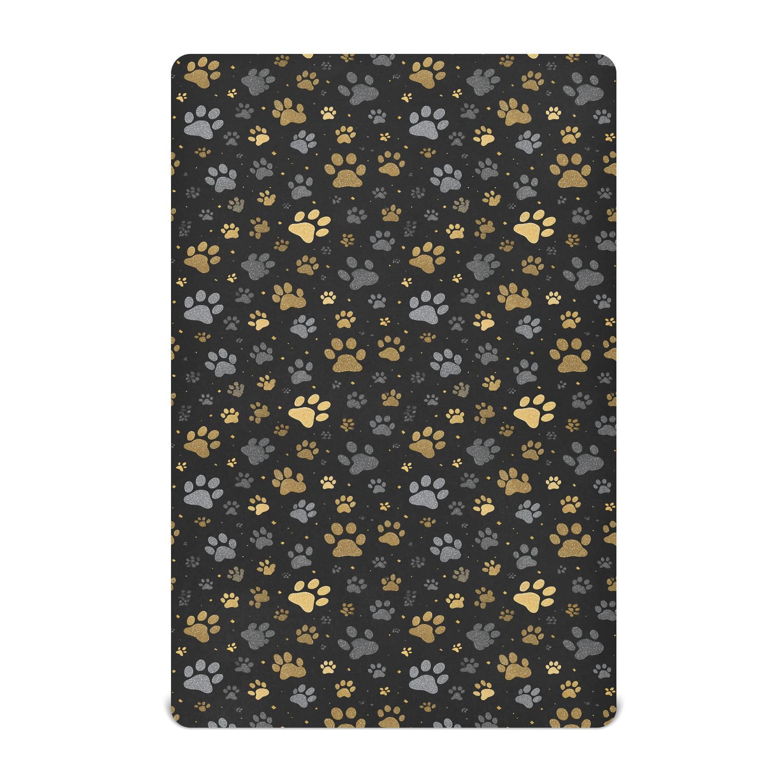 SHJI baby crib sheet with dog paw print design, soft and skin-friendly.