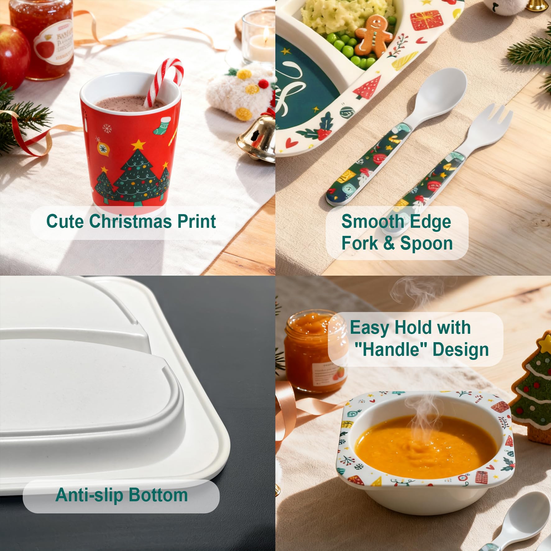 Shopwithgreen anti-slip bottom helps minimize spills during meals