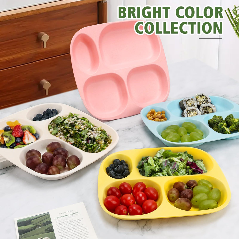 shopwithgreen bamboo divided plates dishwasher-safe icon highlights convenient cleaning