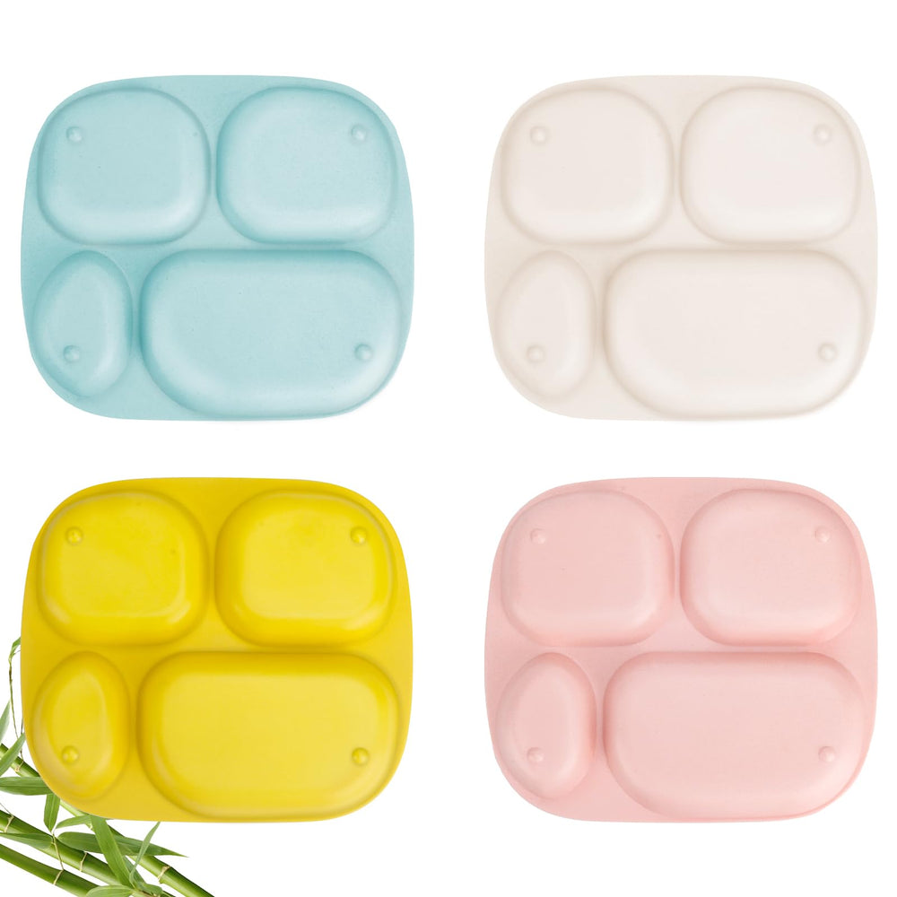 shopwithgreen bamboo divided plates versatility scene with adults and kids
