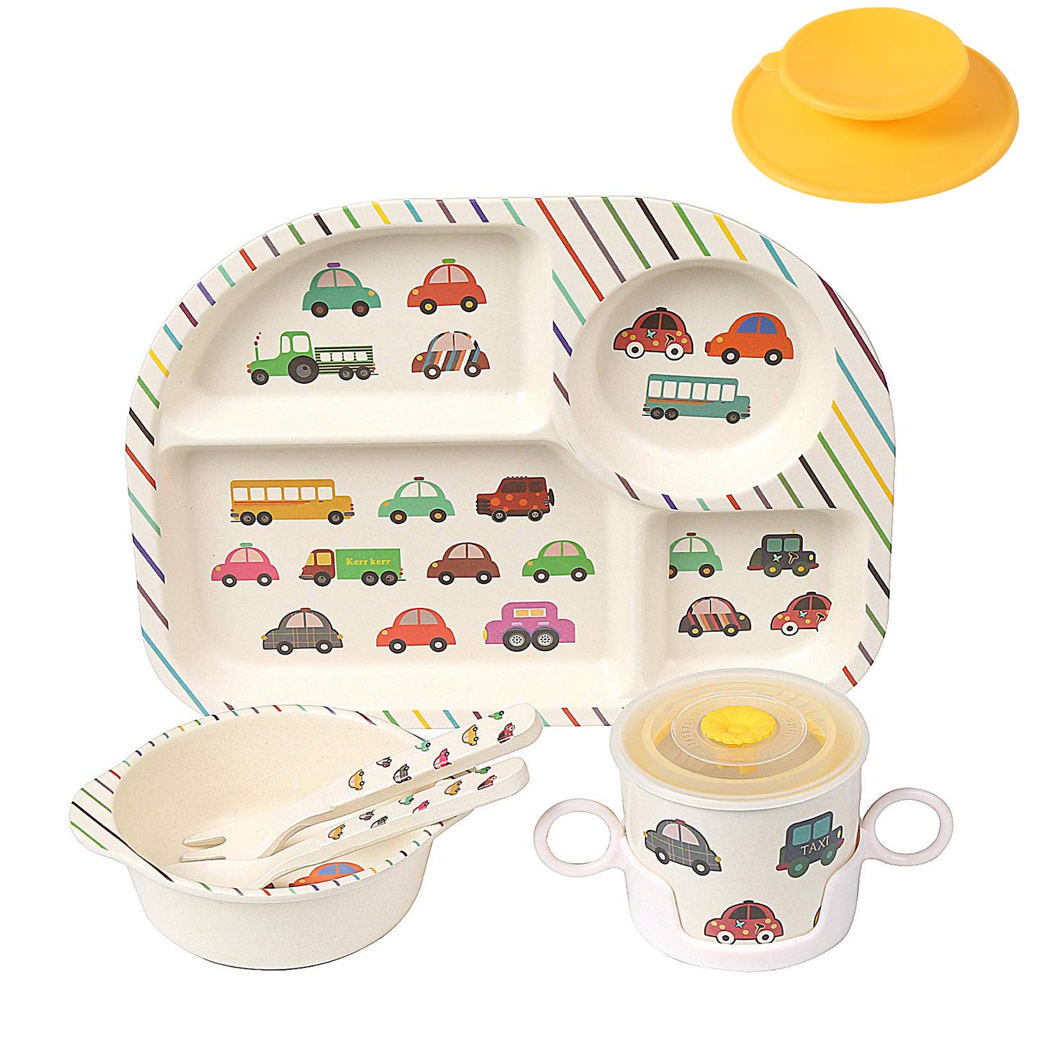 shopwithgreen bamboo kids dinnerware plate helps reduce spills during meals