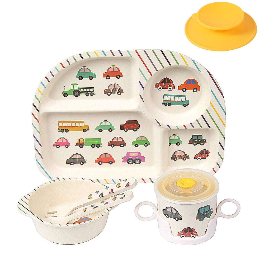 shopwithgreen bamboo kids dinnerware plate helps reduce spills during meals