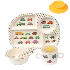 shopwithgreen bamboo kids dinnerware plate helps reduce spills during meals