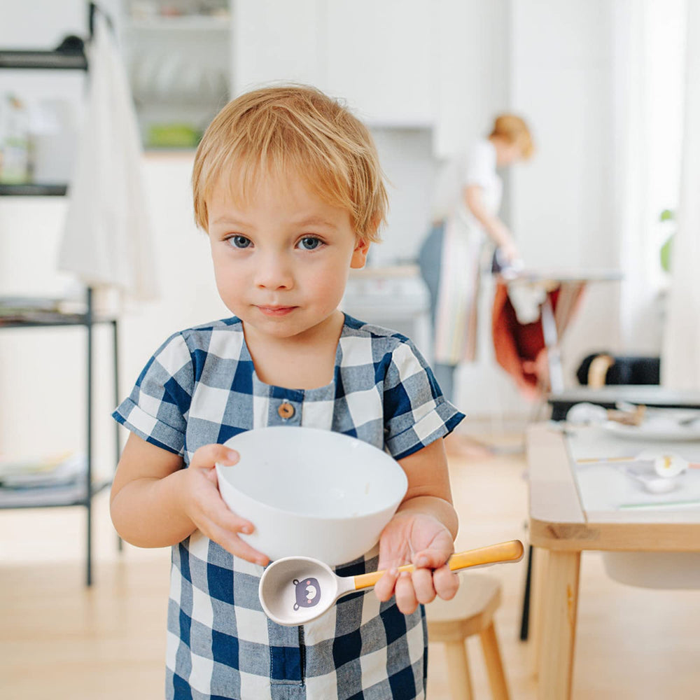 Shopwithgreen bamboo kids spoons dishwasher-safe closeup shows smooth edges